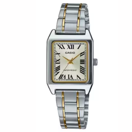 Casio General LTP-V007SG-9BUDF Square Two-Tone Stainless-Steel Women Watch